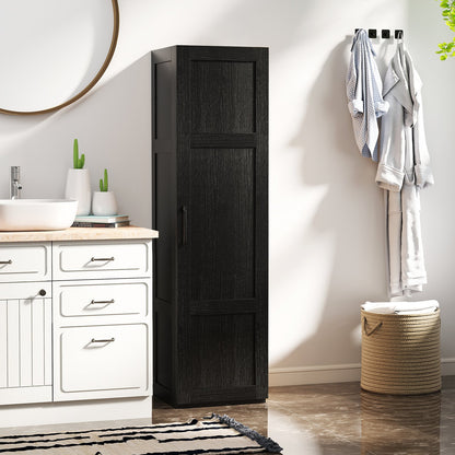 Tall Storage Cabinet with 4 Storage Shelves for Bathroom Living Room-Black