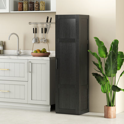 Tall Storage Cabinet with 4 Storage Shelves for Bathroom Living Room-Black