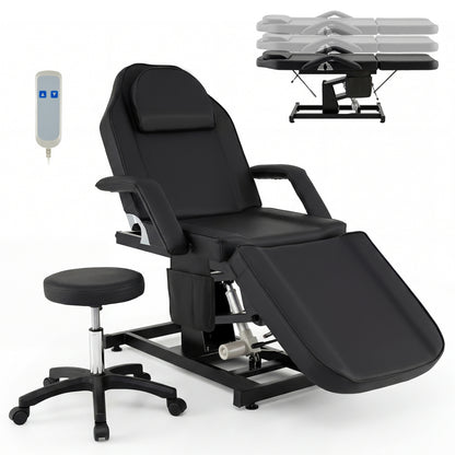 Tattoo Chair for Client Esthetician with Hydraulic Stool-Black