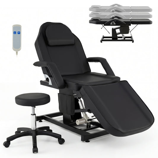 Tattoo Chair for Client Esthetician with Hydraulic Stool-Black