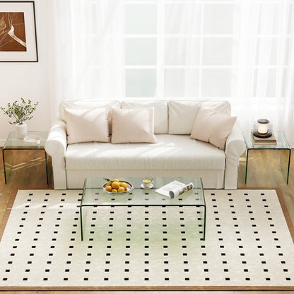 Tempered Glass Coffee Table Set of 3 with 1 Clear Coffee Table and 2 End Tables