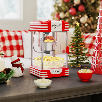 Theater Style Countertop Popcorn Maker with Stainless Steel Kettle-Red