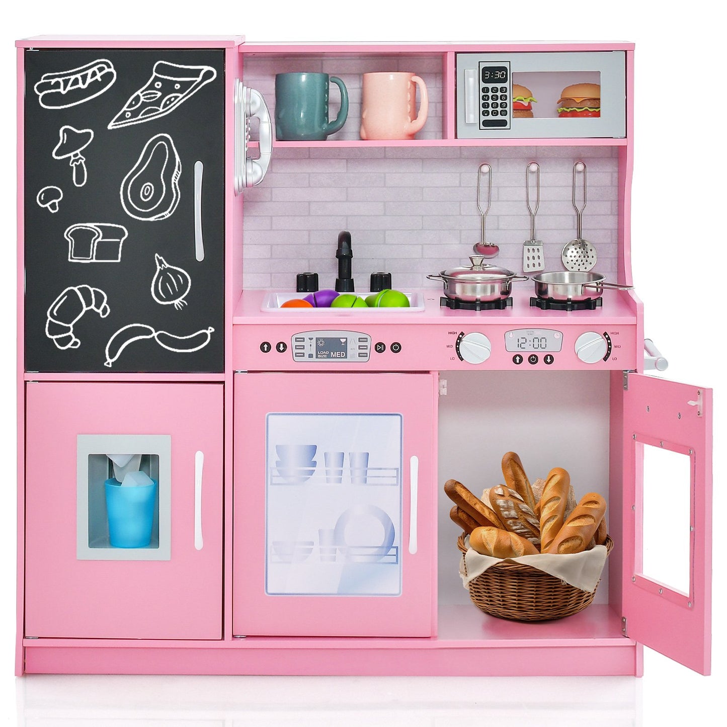 Toddler Pretend Play Kitchen for Boys and Girls 3-6 Years Old-Black
