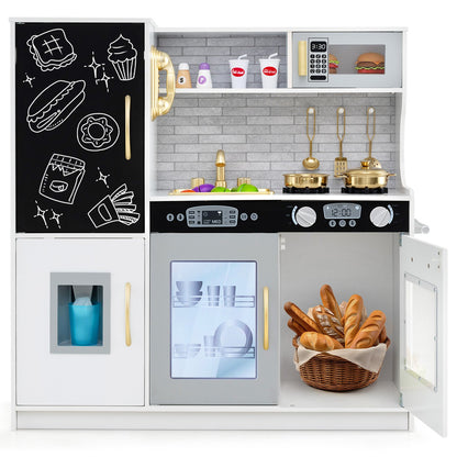 Toddler Pretend Play Kitchen for Boys and Girls 3-6 Years Old-Black