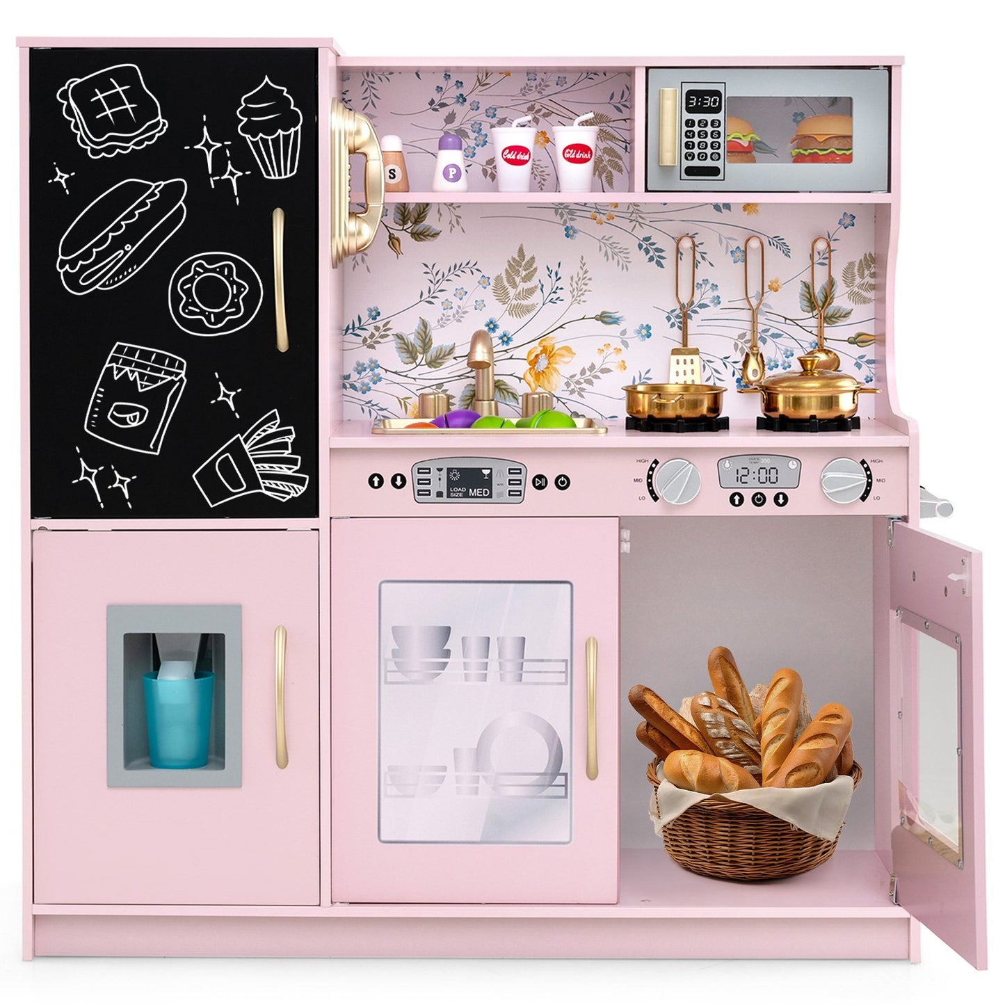 Toddler Pretend Play Kitchen for Boys and Girls 3-6 Years Old-Black