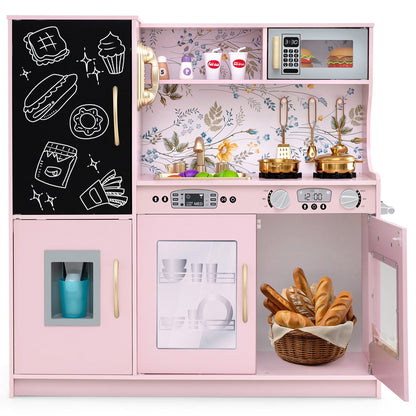 Toddler Pretend Play Kitchen for Boys and Girls 3-6 Years Old-Black