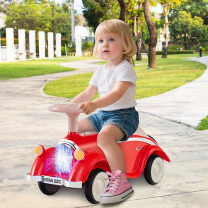 Toddler Ride on Toy Classic Sliding Car with Horn and LED Headlight-Blue