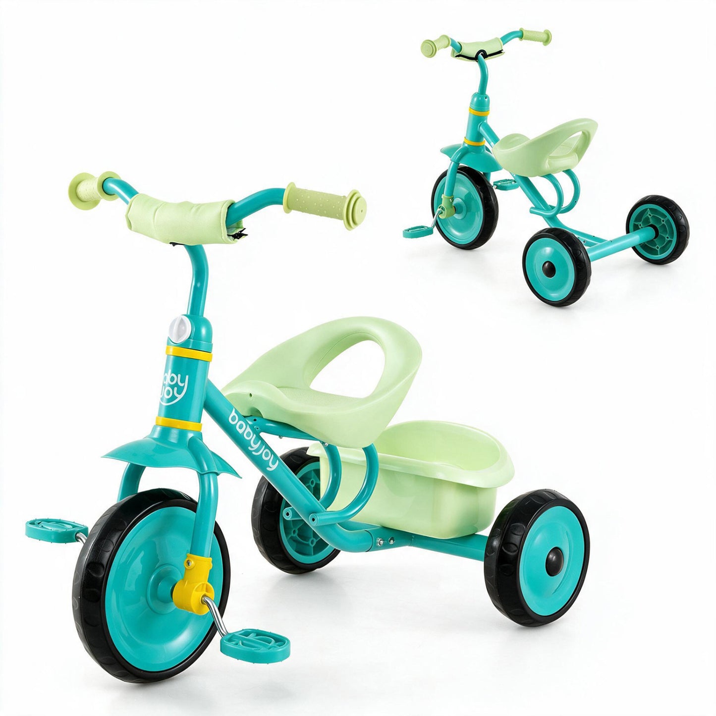 Toddler Tricycle for Boys and Girls 2-5 Years Old  with Removable Rear Storage Basket-Blue