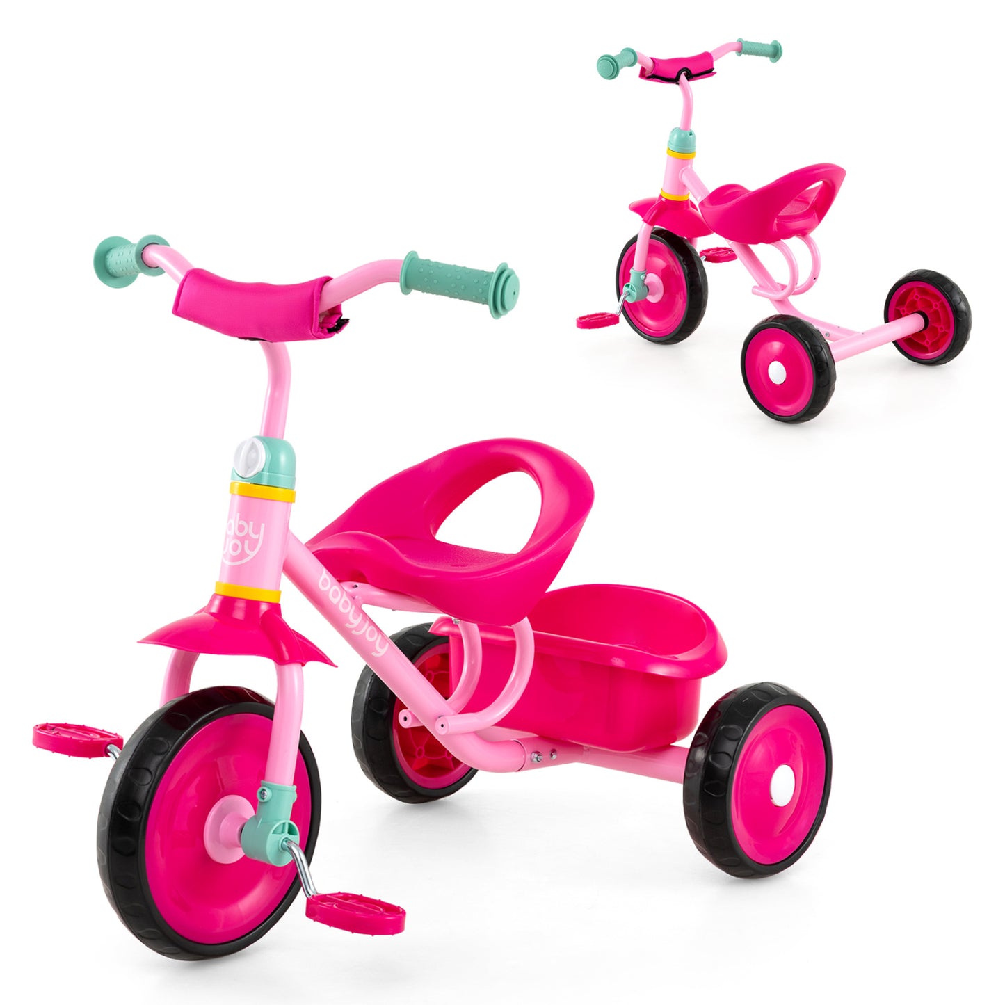 Toddler Tricycle for Boys and Girls 2-5 Years Old  with Removable Rear Storage Basket-Blue