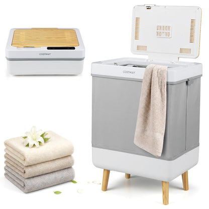 Towel Warmer Bucket with Foldable Design and Auto Shut Off for Bathroom-Natural