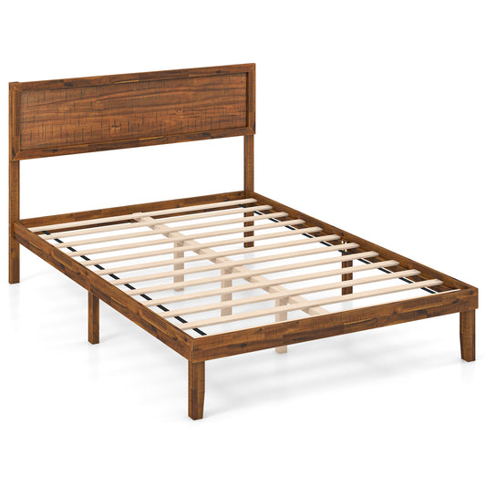 Full size bed frame with headboard and wooden slats support, stylish bedroom furniture from Wilsons Home Store.