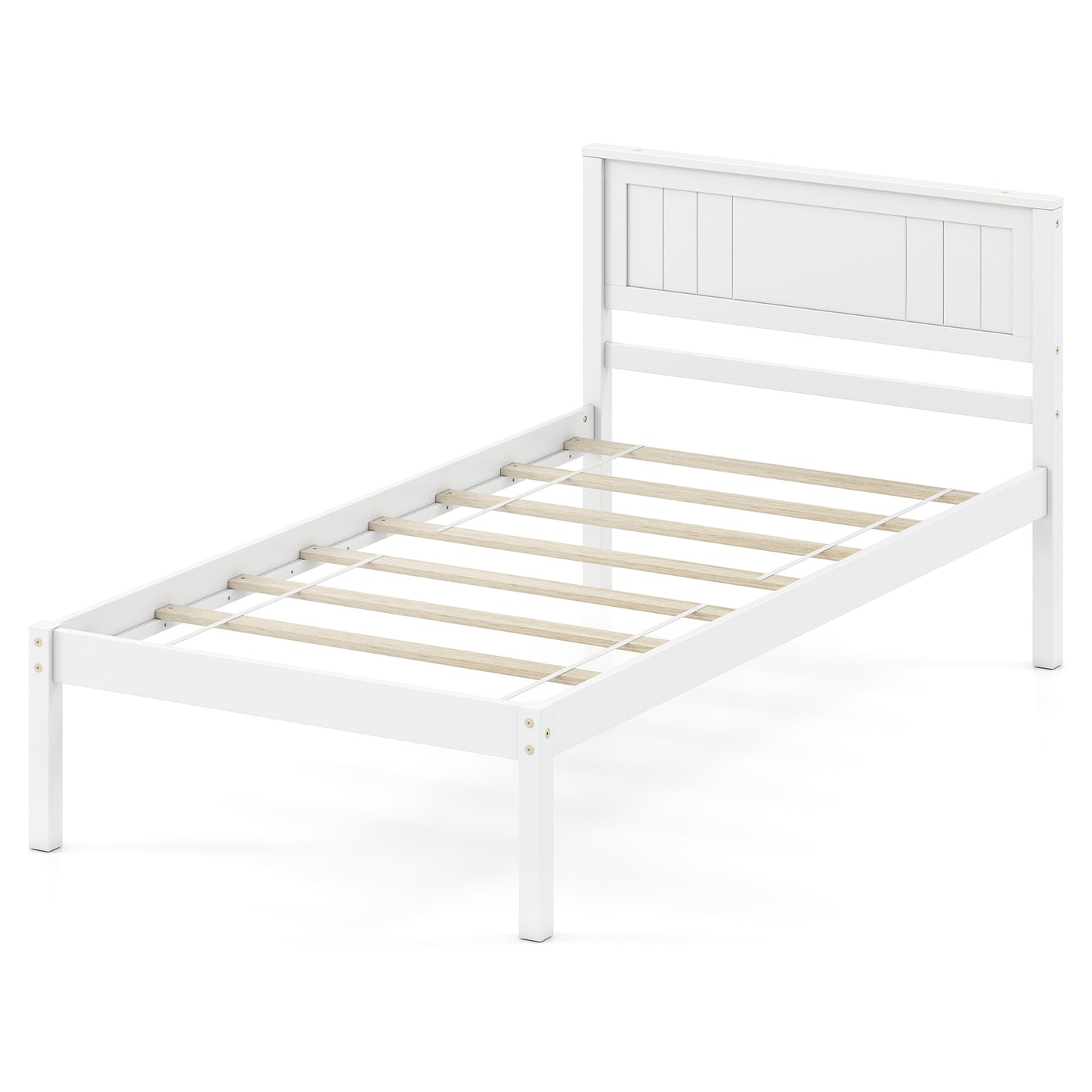 Twin/Full/Queen Size Sturdy Wooden Bed Frame with Headboard and Slat Support-Queen Size