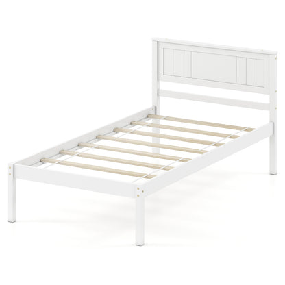 Twin/Full/Queen Size Sturdy Wooden Bed Frame with Headboard and Slat Support-Queen Size
