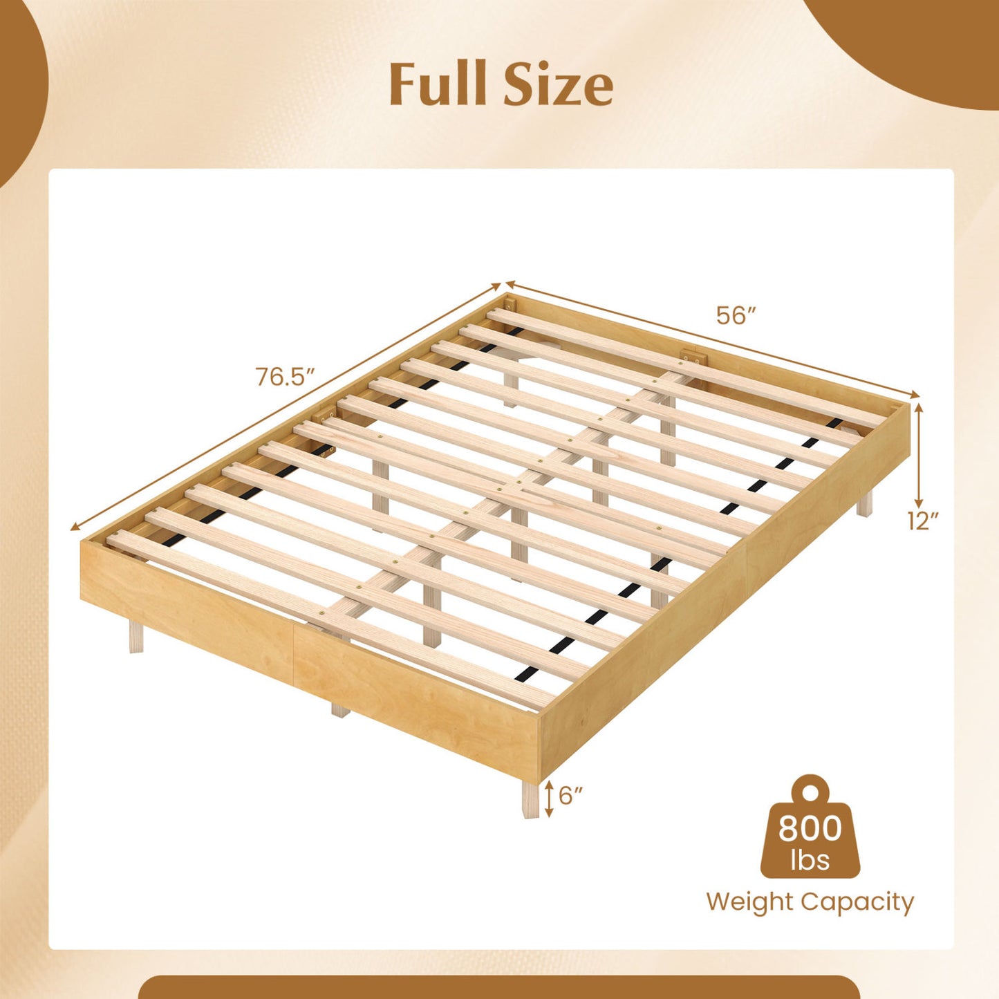 Twin/Full/Queen Size Floating Bed Frame with LED Lights for Bedroom-Full