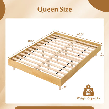 Twin/Full/Queen Size Floating Bed Frame with LED Lights for Bedroom-Queen