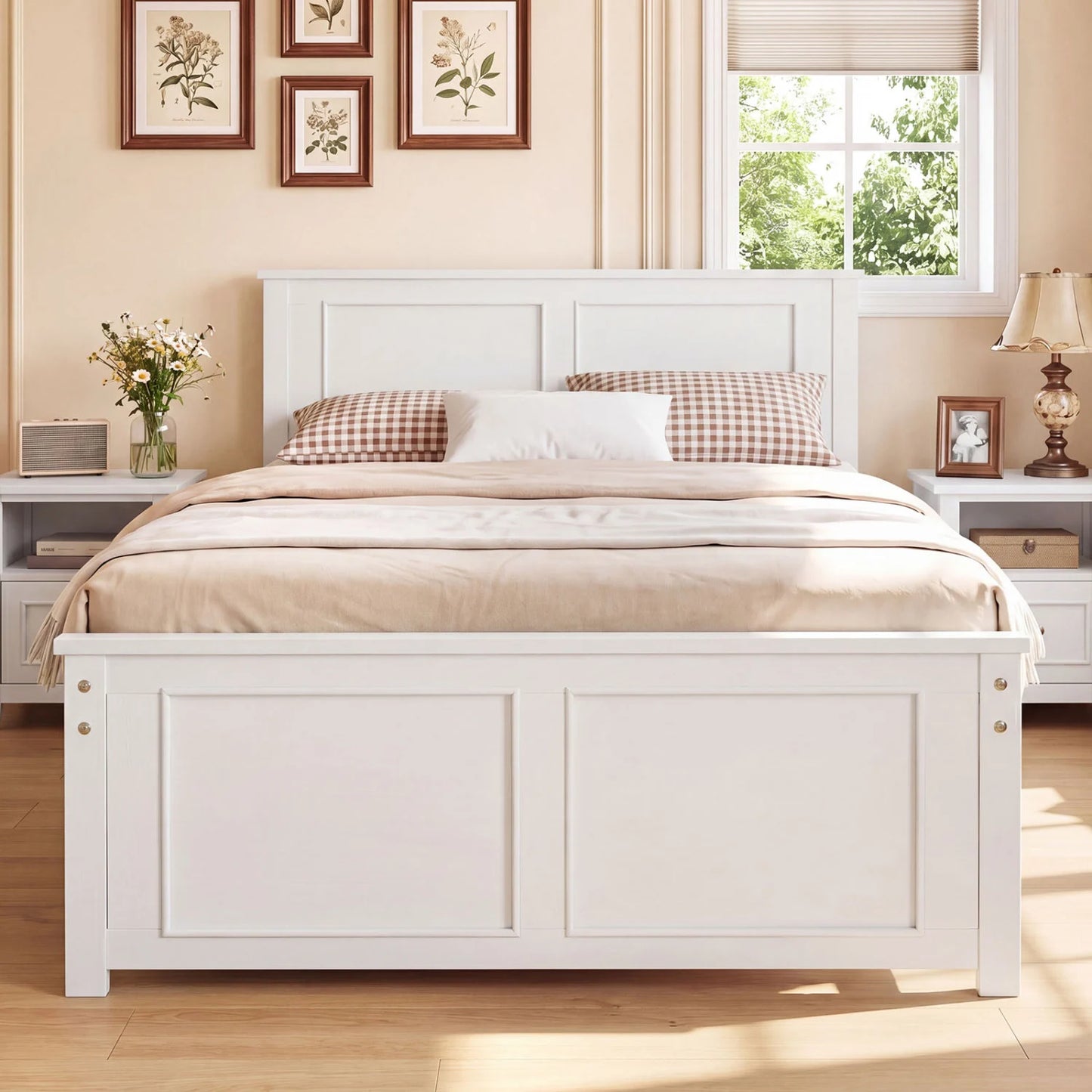 Queen Size Platform Bed Frame with Headboard