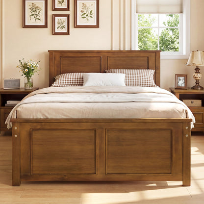 Twin Size Wooden Platform Bed Frame with Headboard