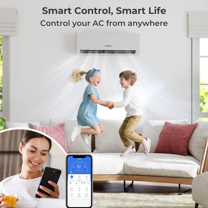 36000 BTU 3 Zone 23 SEER2 Mini Split Air Conditioner Wifi Enabled with Heat Pump-12K + 12K + 12K