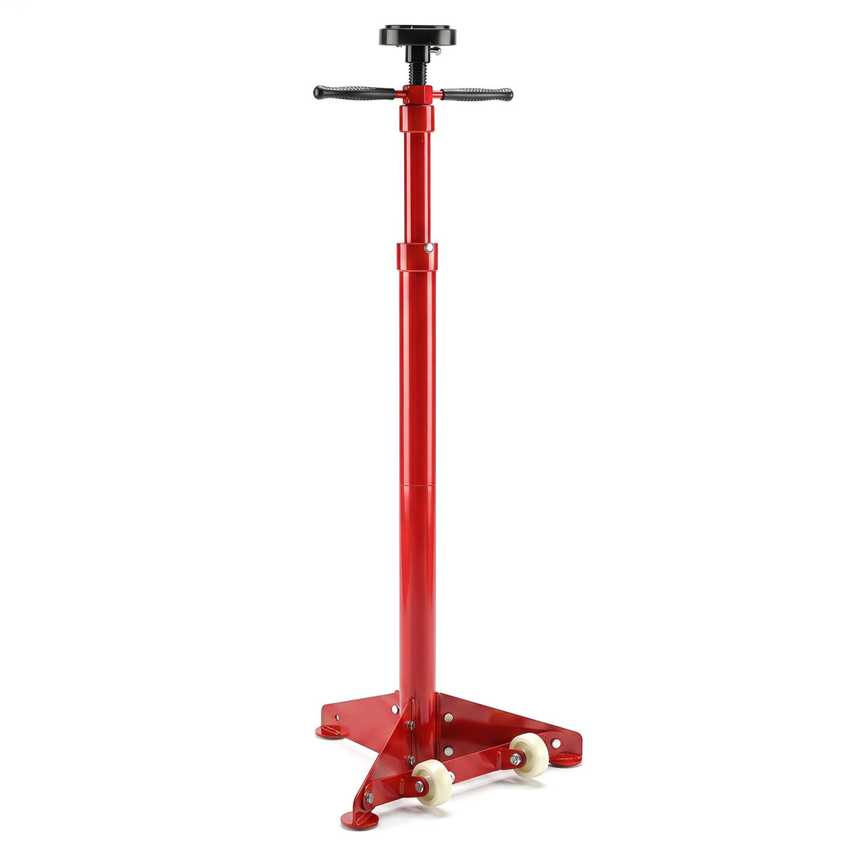 Black underhoist support stand for vehicle components, designed for outdoor garage storage by Wilsons Home Store.