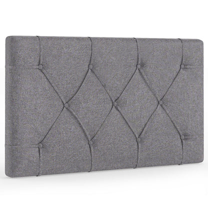 Upholstered Headboard for Twin Size Bed with Fabric Upholstery-Gray