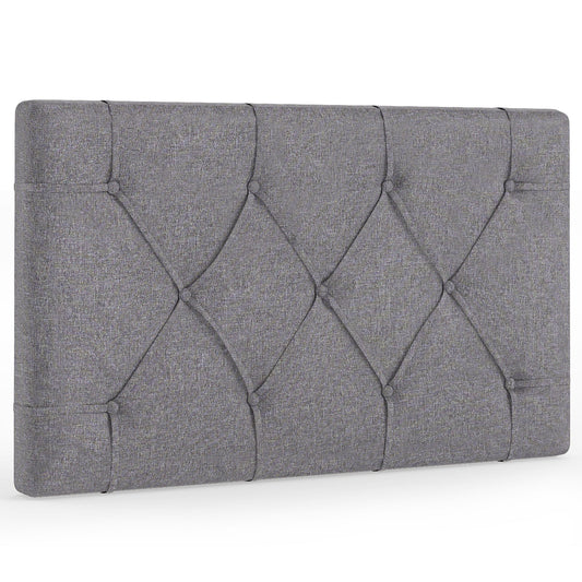 Upholstered Headboard for Twin Size Bed with Fabric Upholstery-Gray