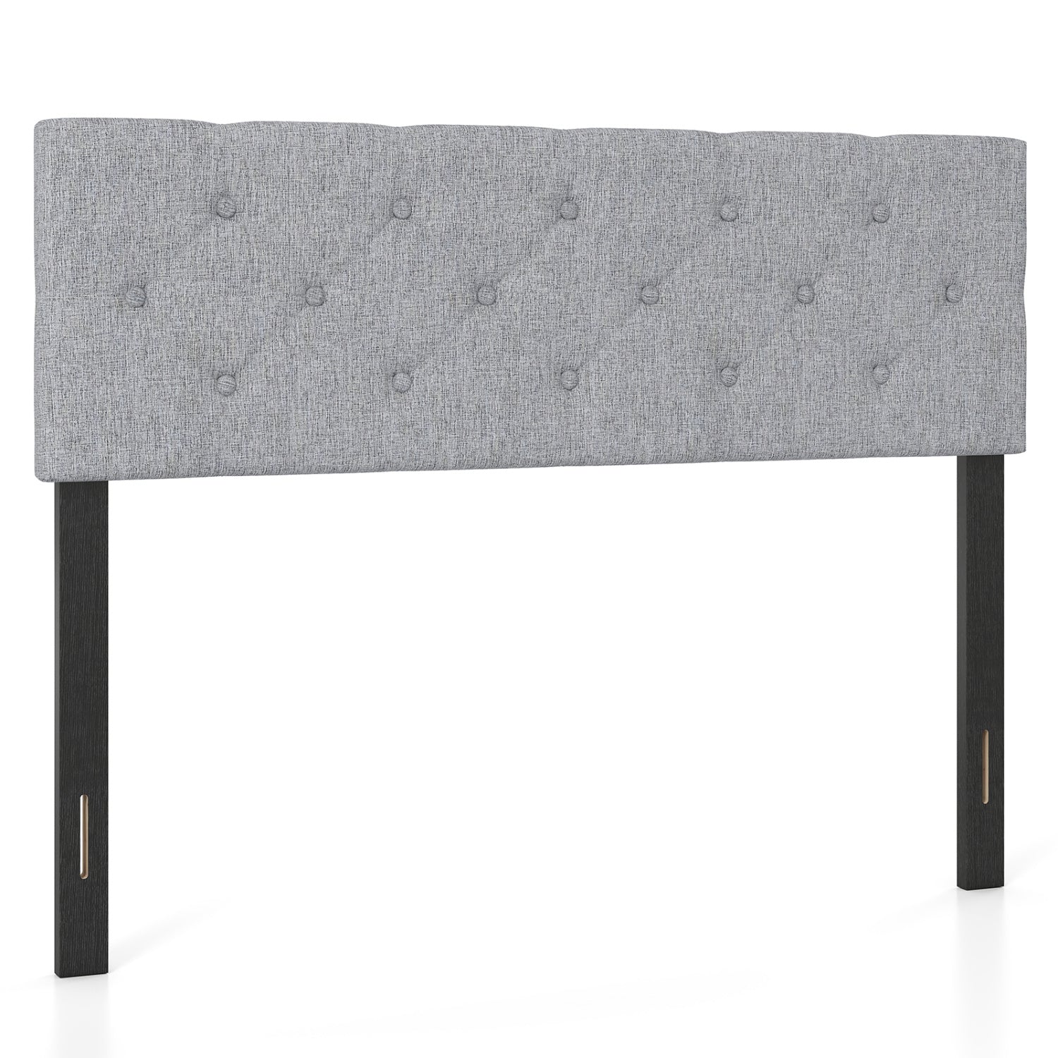 Beige upholstered queen/full size tufted linen fabric headboard with a modern bed frame mount, designed for bedroom decor.