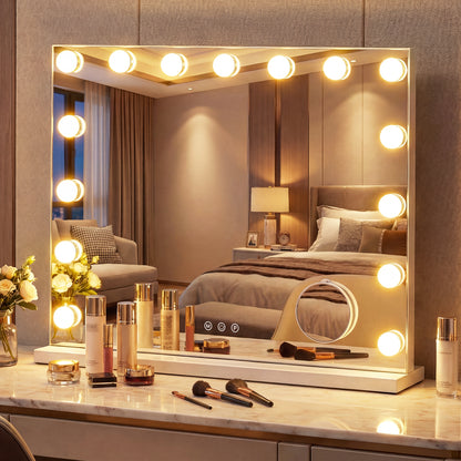 Vanity Mirror with Lights with 10X Magnification for Vanity Desk-White