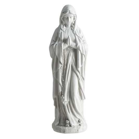 Virgin Mary Statue 29.5 inch Tall Outdoor Religious Sculpture-Gray