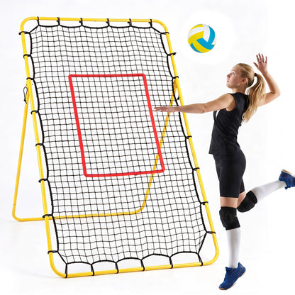 Volleyball Rebounder Net with 4 Adjustable Angles for Bumping and Spiking