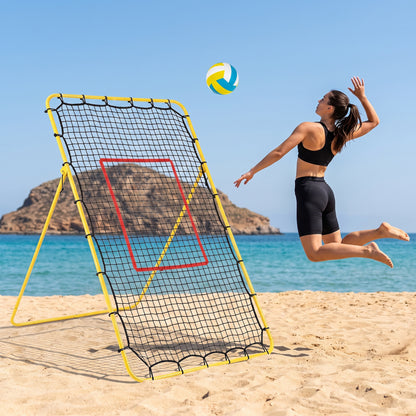 Volleyball Rebounder Net with 4 Adjustable Angles for Bumping and Spiking