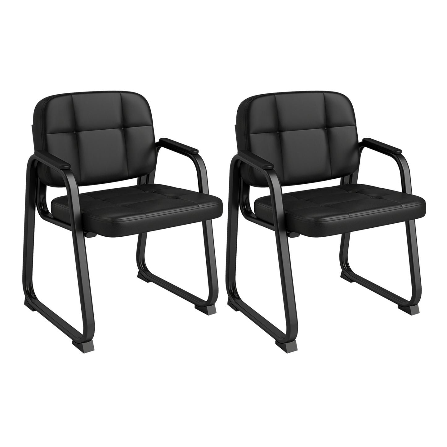 Waiting Room Guest Chairs Set of 2 Leather Office Reception Chairs-Set of 2