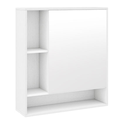 Wall Mounted  Bathroom Cabinet with Mirror Single Door-Black