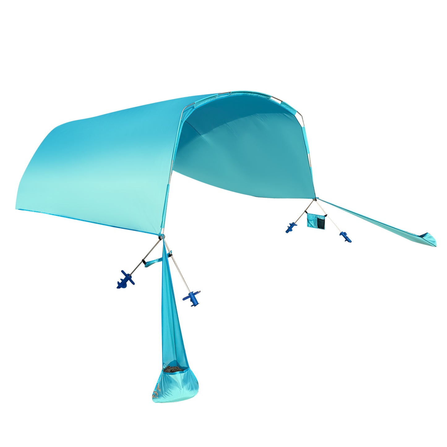 Wind Powered Beach Tent Portable Sun Shelter Canopy for Picnic-Blue