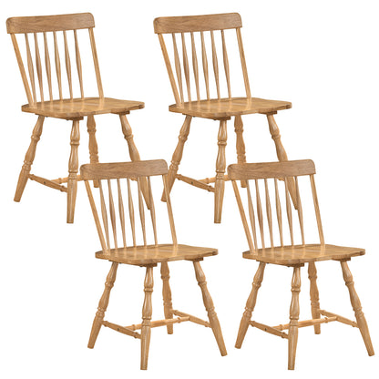 Windsor Dining Chairs Set of 4 with Curved Spindle Back-Black