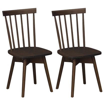 Windsor Dining Chairs Set of 2 Mid Century Rubber Wood Kitchen Chairs with Swivel Seat-Natural