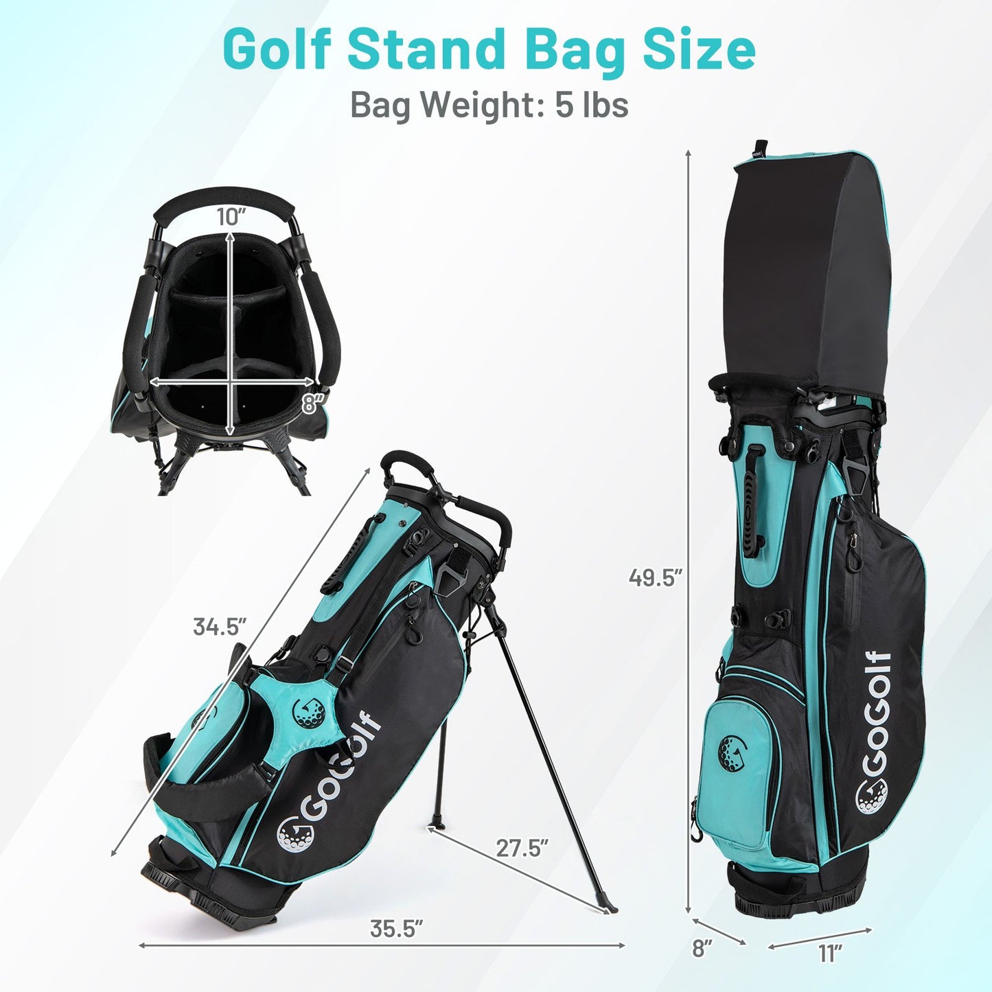 Women's Complete Golf Clubs and Bag Set Golf Stand Bag-Green