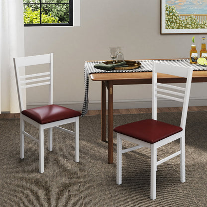 Wood Dining Chairs Set of 2 with Rubber Wood Frame-Walnut