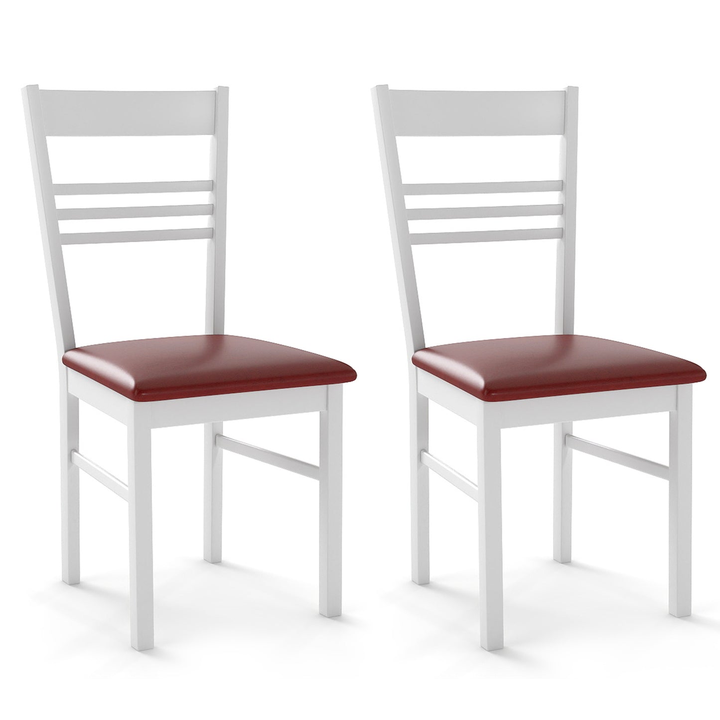 Wood Dining Chairs Set of 2 with Rubber Wood Frame-Walnut