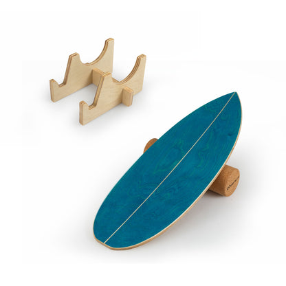 Wooden Balancing Board with Cork Roller and Storage Rack to Exercise-HS