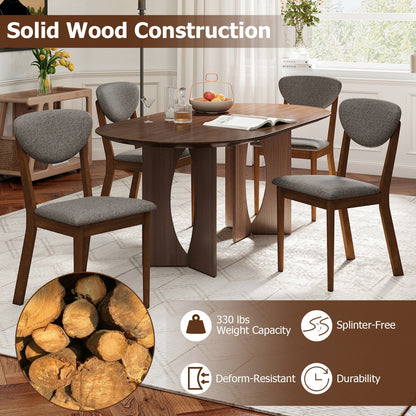Wooden Dining Chairs Set of 4 with Padded Seat Back for Dining Room-Brown
