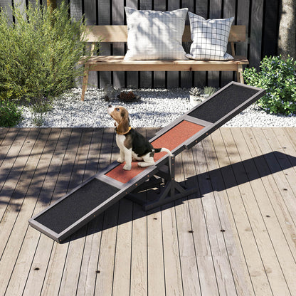 Wooden Dog Agility Seesaw Dog Outdoor Run Game Toy for Obstacle Courses-Gray