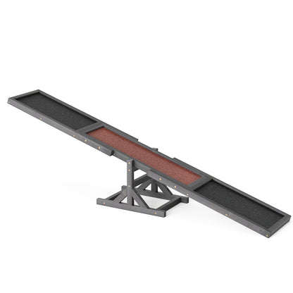 Wooden Dog Agility Seesaw Dog Outdoor Run Game Toy for Obstacle Courses-Gray