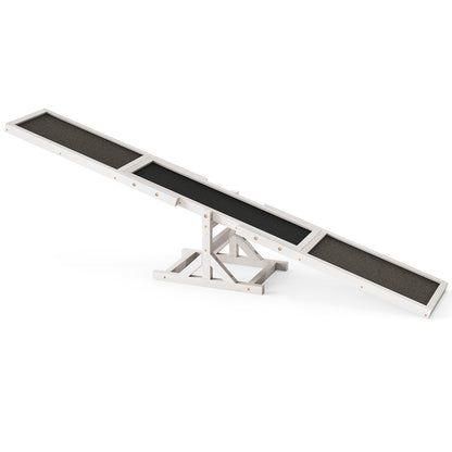 Wooden Dog Agility Seesaw Dog Outdoor Run Game Toy for Obstacle Courses-Gray