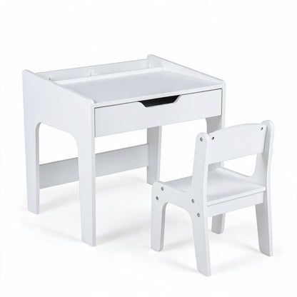 Wooden Kids Desk and Chair Set for Reading Drawing Playing-Natural