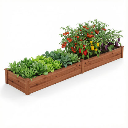 Wooden Vegetable Raised Garden Bed for Backyard Balcony Patio-Brown