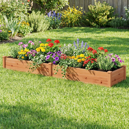 Wooden Vegetable Raised Garden Bed for Backyard Balcony Patio-Brown