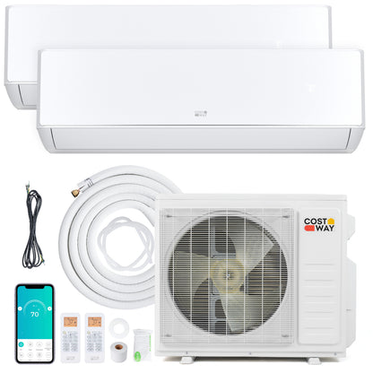 X-Pro 27000 BTU 2 Zone 24 SEER2 Mini Split AC with Heat Pump-9K + 9K