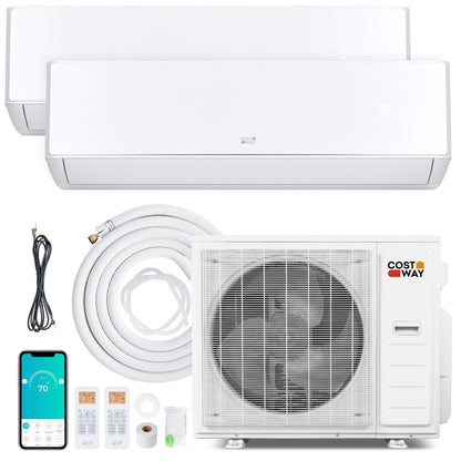 X-Pro 35000 BTU 2 Zone 22.5 SEER2 Mini Split AC with Heat Pump-24K + 24K