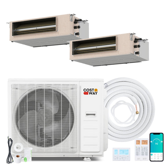 X-Pro 35000 BTU 2 Zone mini split air conditioner by Wilsons Home Store with concealed ducted design and dual zones.