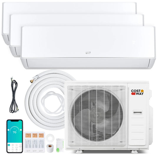 X-Pro 35000 BTU 3 Zone 22.5 SEER2 Mini Split AC with Heat Pump-12K + 12K + 12K
